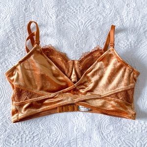 Free People Orange Velvet Bralette